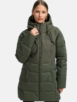 Ragwear Damen Winterjacke - Ashani Block Intl. in oliv