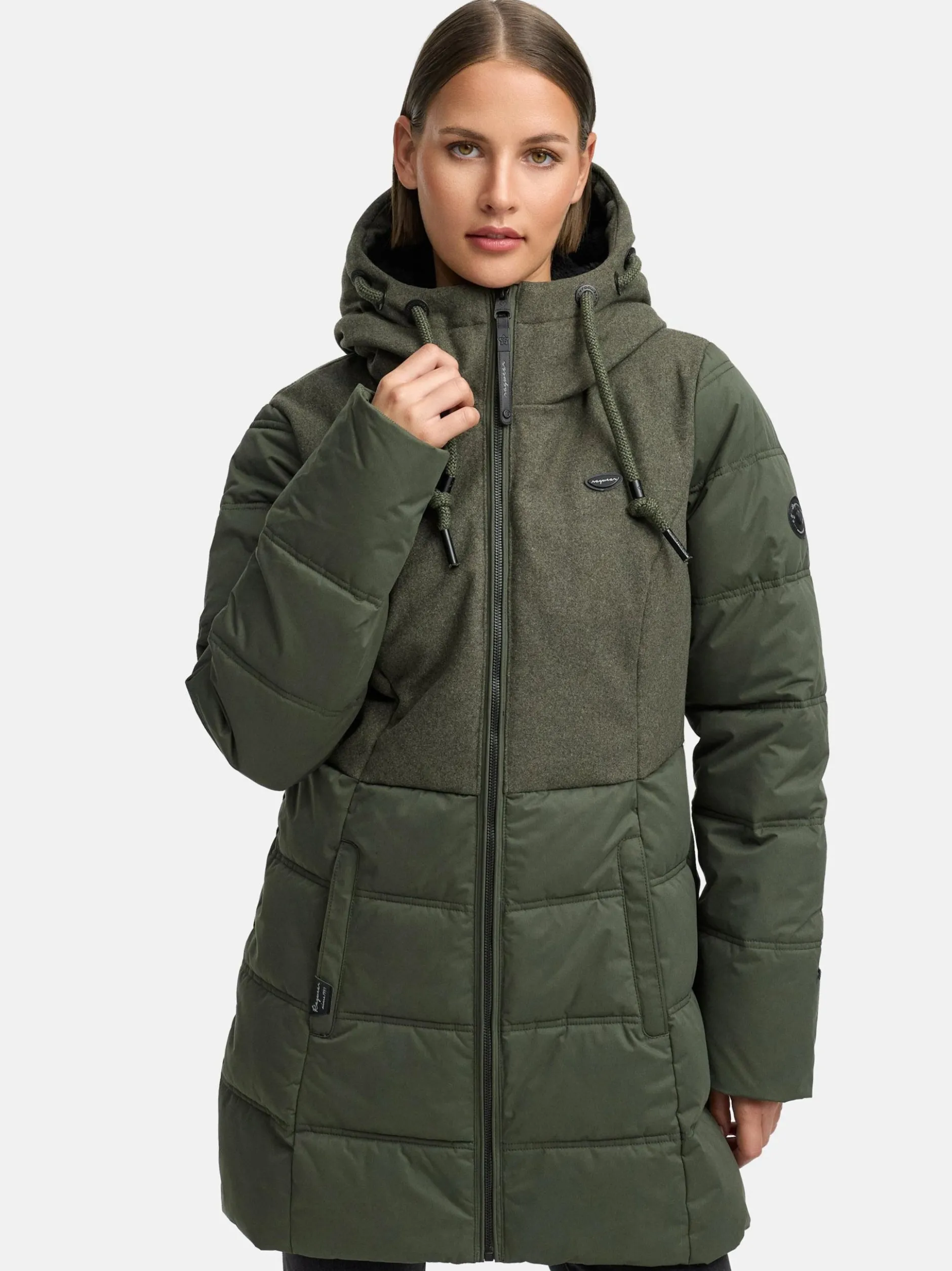 Ragwear Damen Winterjacke - Ashani Block Intl. in oliv