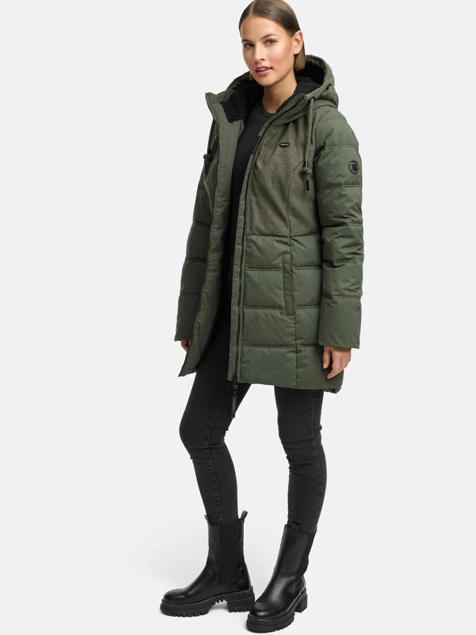 Ragwear Damen Winterjacke - Ashani Block Intl. in oliv