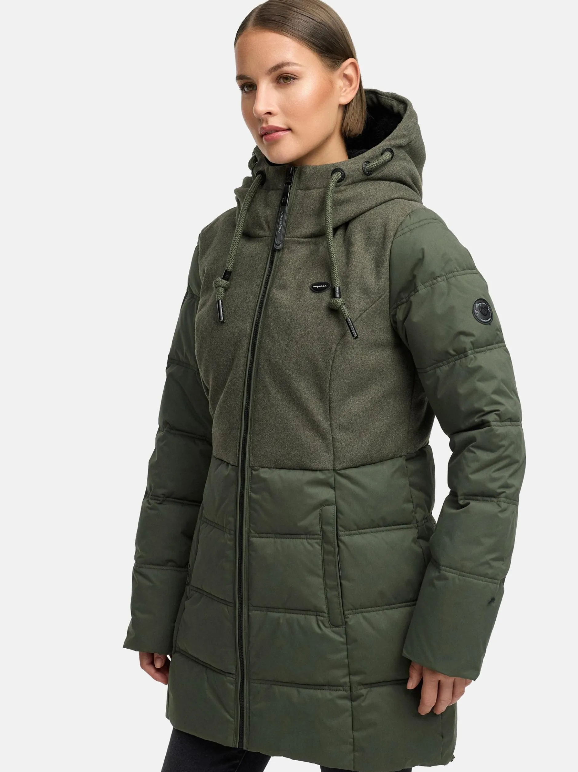 Ragwear Damen Winterjacke - Ashani Block Intl. in oliv