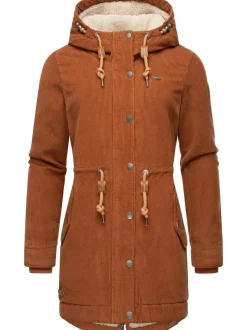 Ragwear Damen Winterjacke - Canny Corduroy in braun