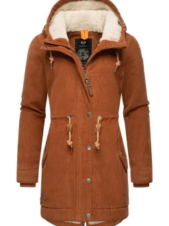 Ragwear Damen Winterjacke - Canny Corduroy in braun