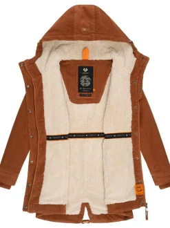 Ragwear Damen Winterjacke - Canny Corduroy in braun