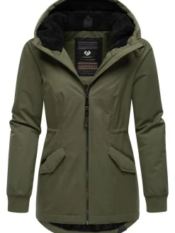 Ragwear Damen Winterjacke - Dowey Warm Rain in oliv