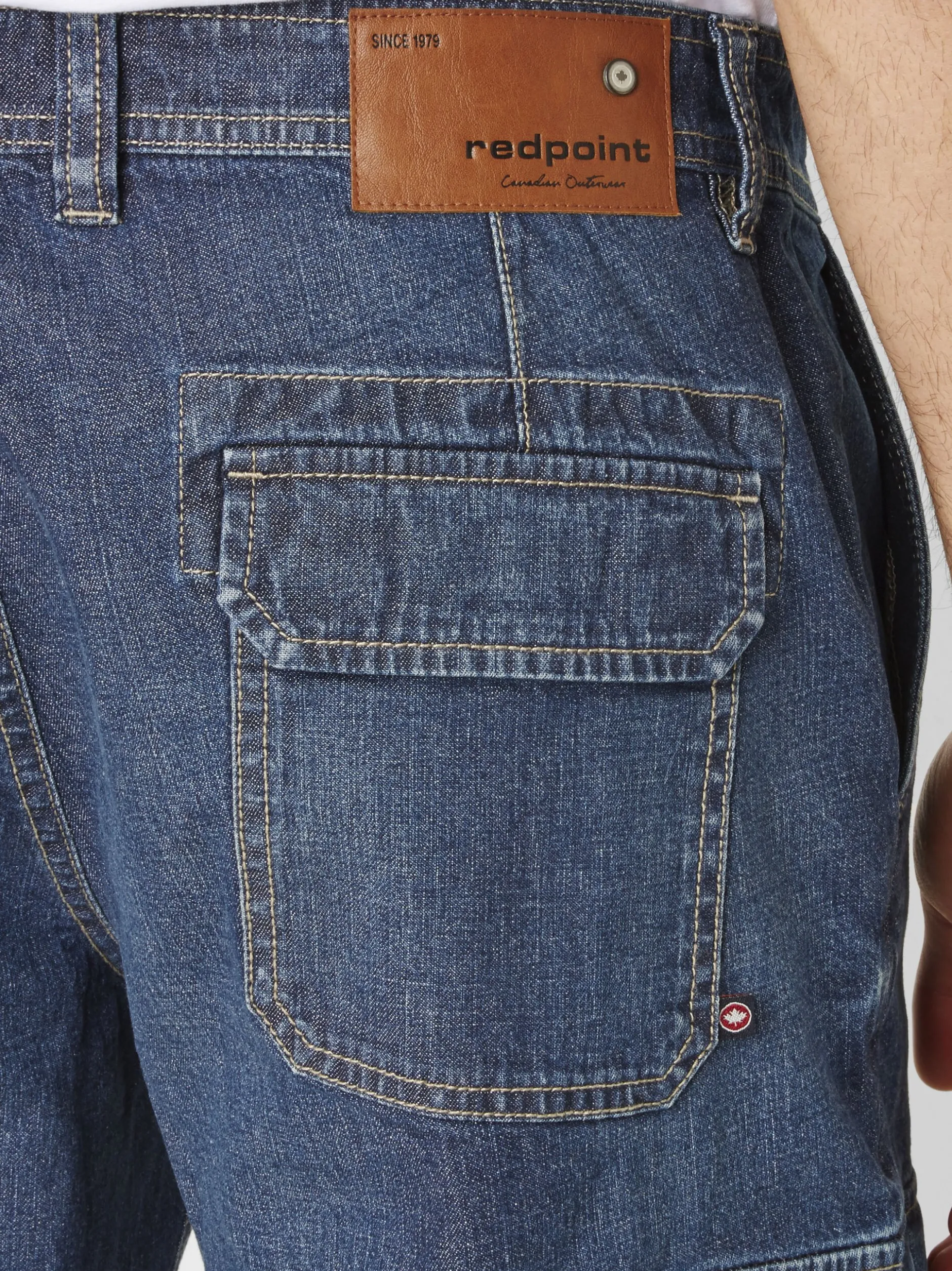 Redpoint Herren Cargojeans - Jordy Regular Fit in dark stone