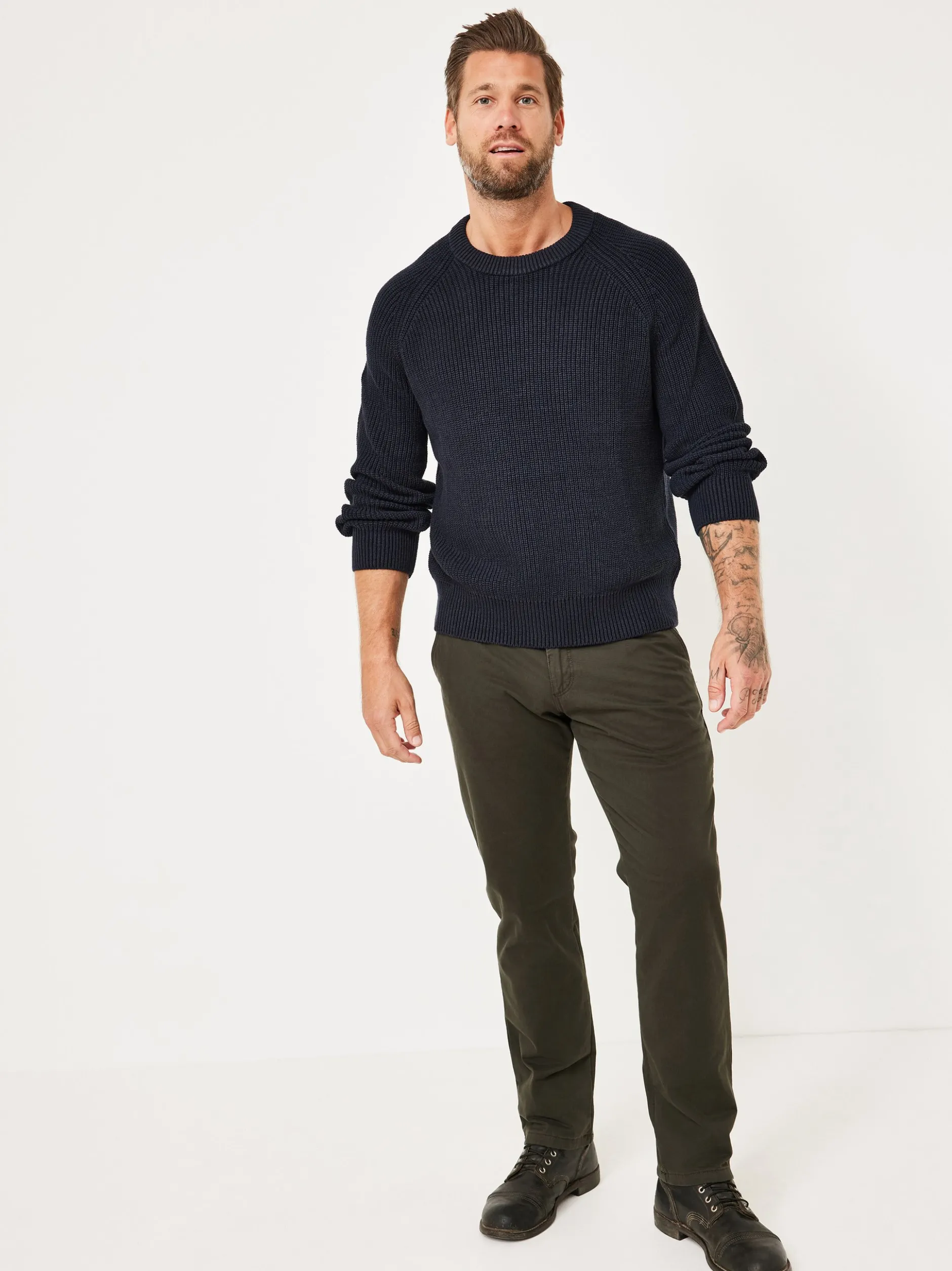 Redpoint Herren Chino - ODESSA THERMO Straight Fit in oliv