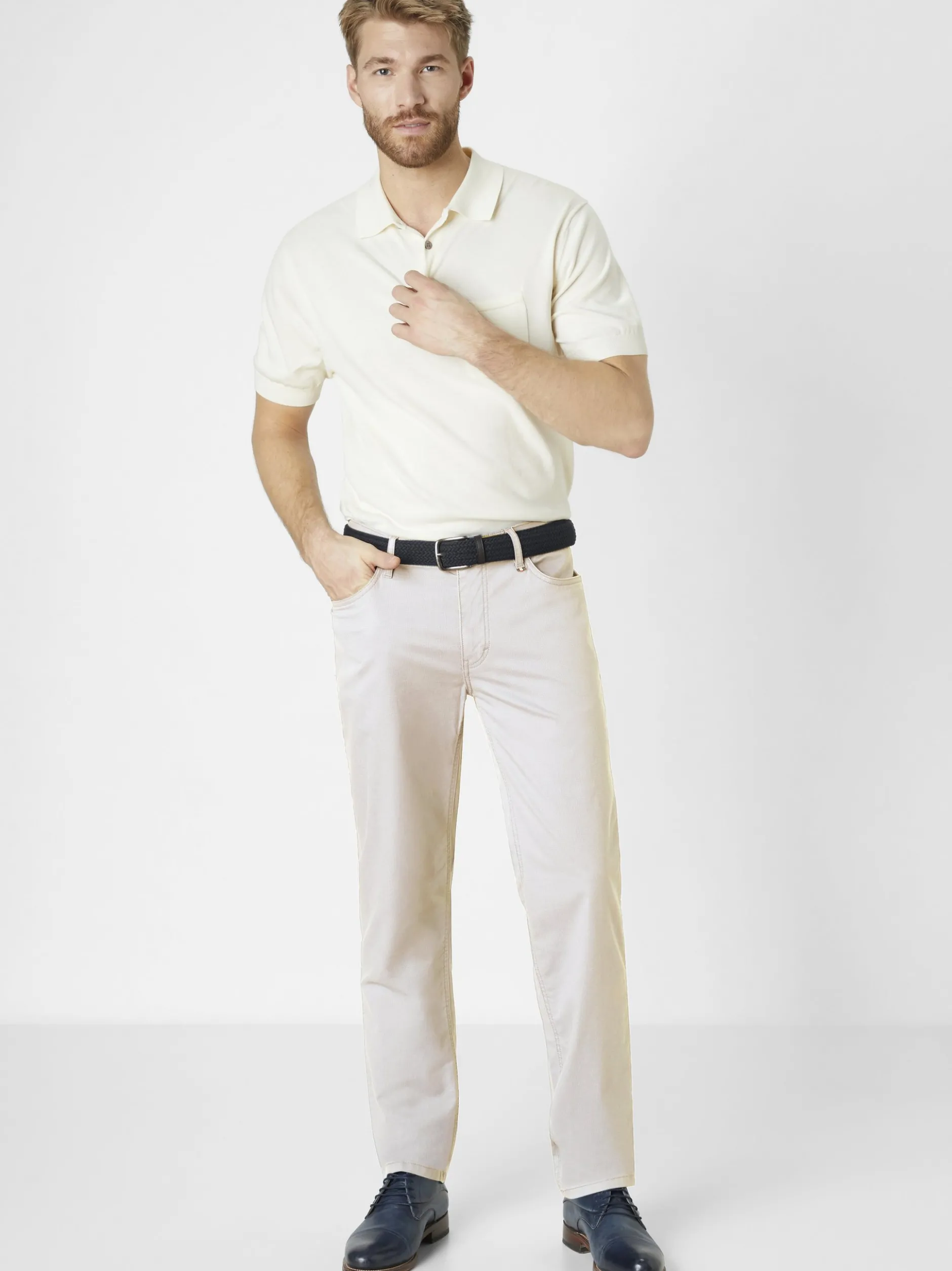 Redpoint Herren 5-Pocket Hose - MONTREAL Straight Fit in kitt