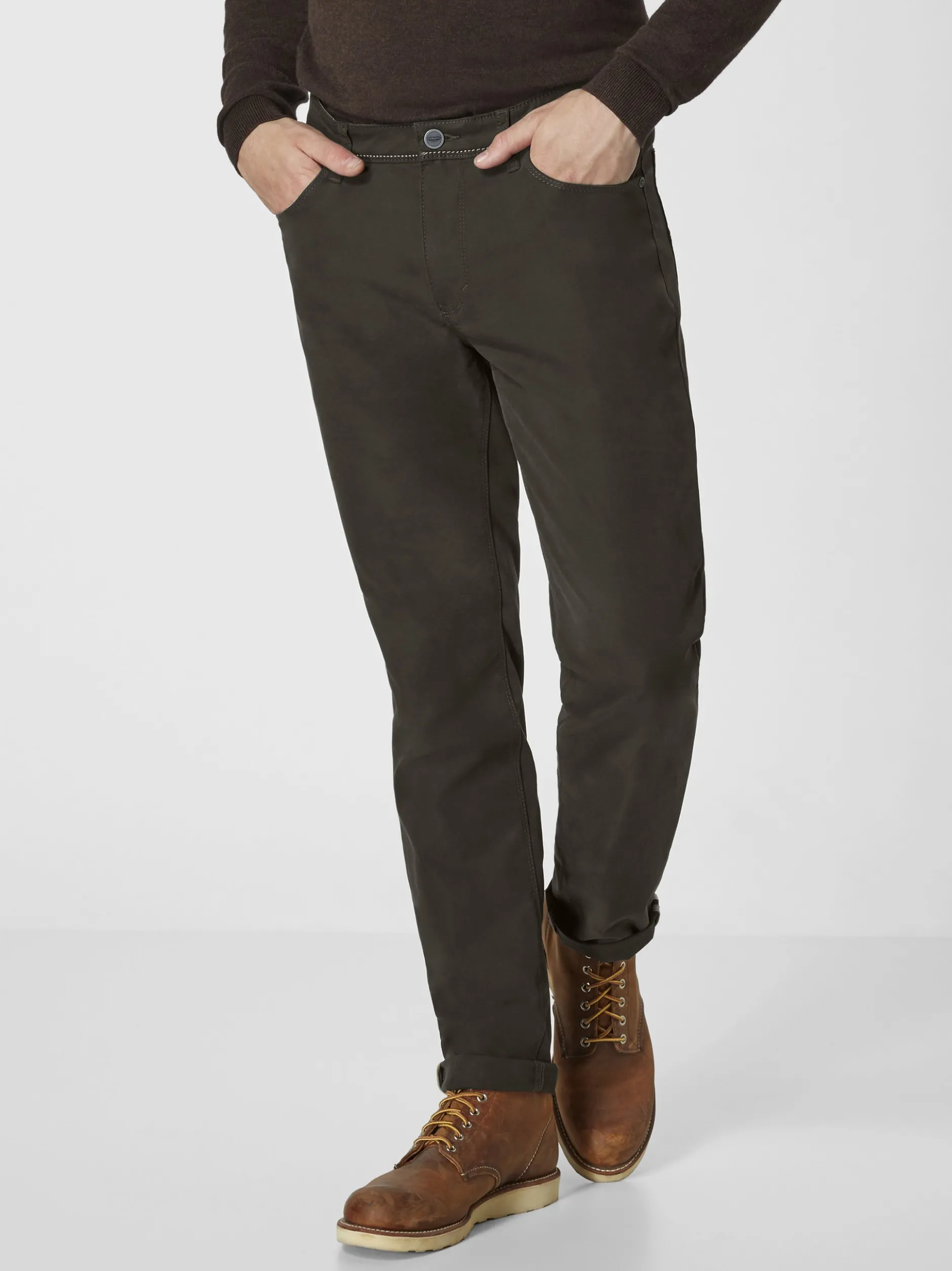 Redpoint Herren 5-Pocket Hose - MILTON Straight Fit in oliv