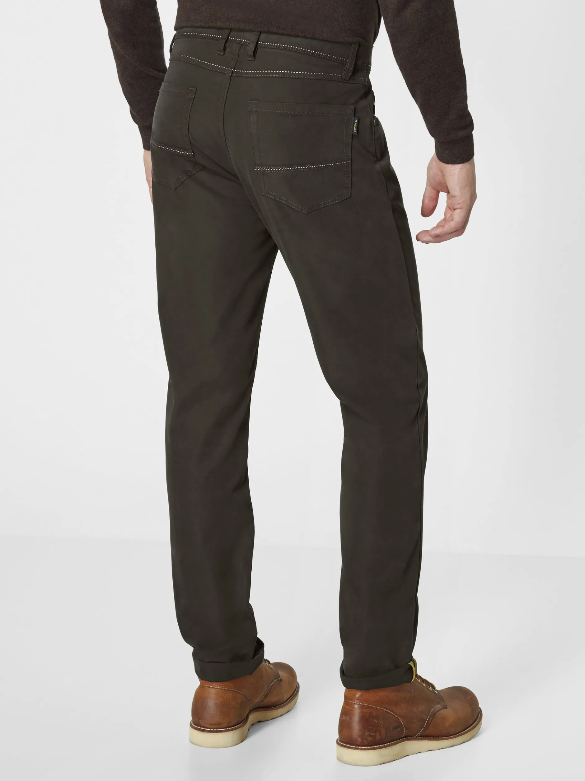 Redpoint Herren 5-Pocket Hose - MILTON Straight Fit in oliv