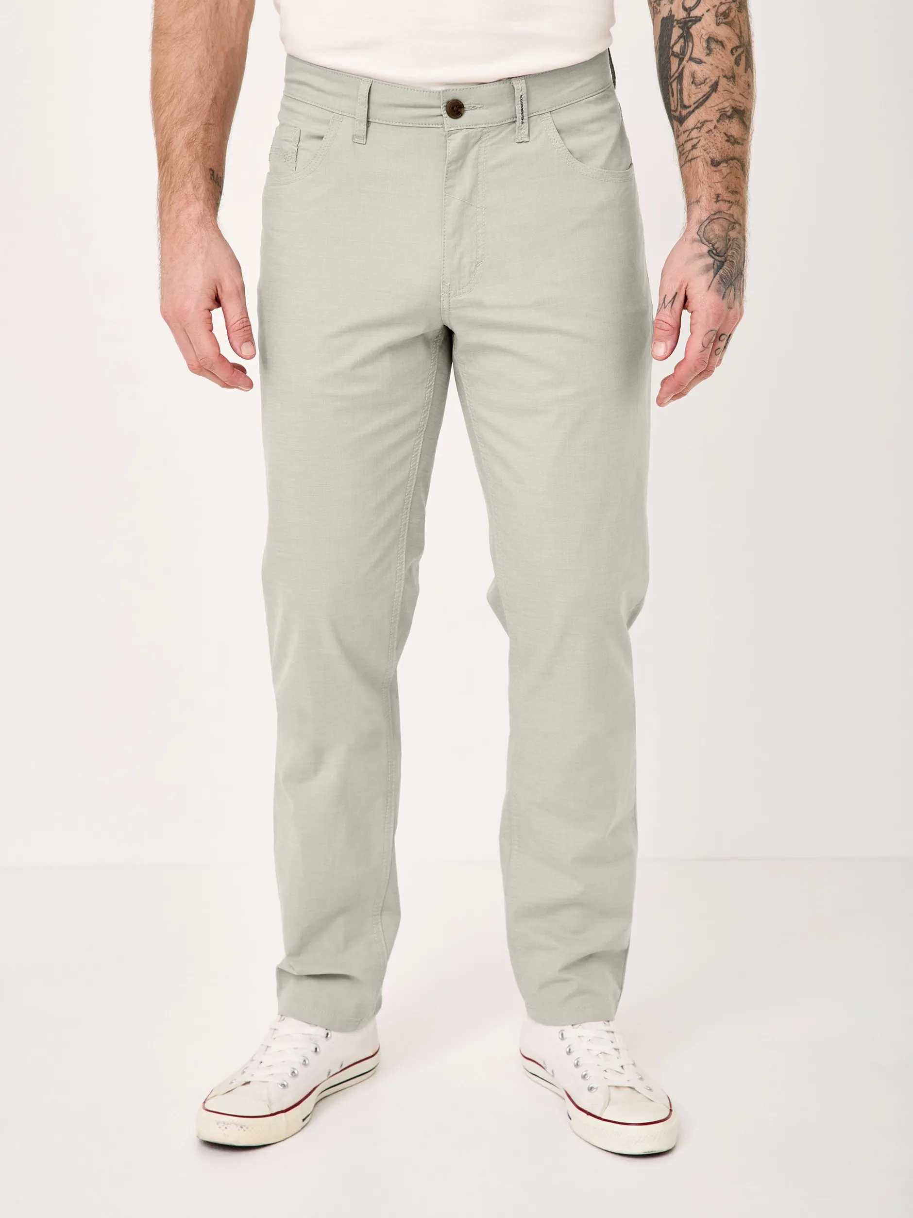 Redpoint Herren 5-Pocket Hose - MILTON Straight Fit in schilf