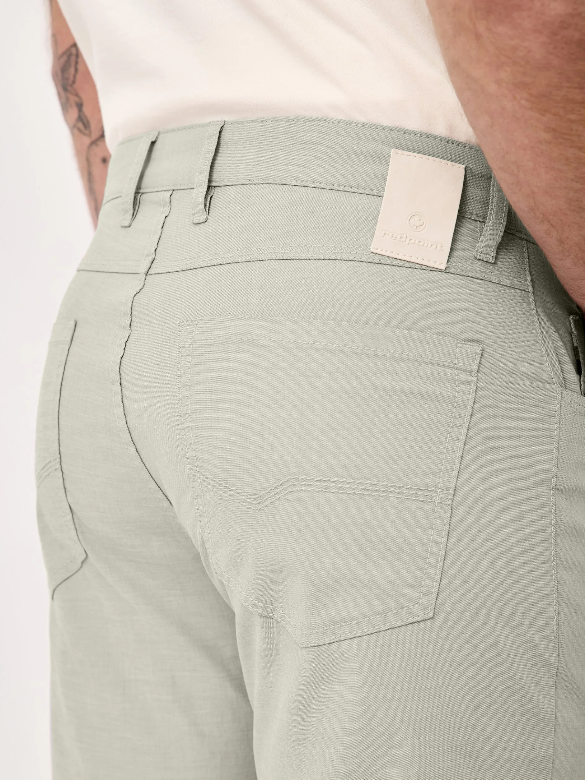 Redpoint Herren 5-Pocket Hose - MILTON Straight Fit in schilf