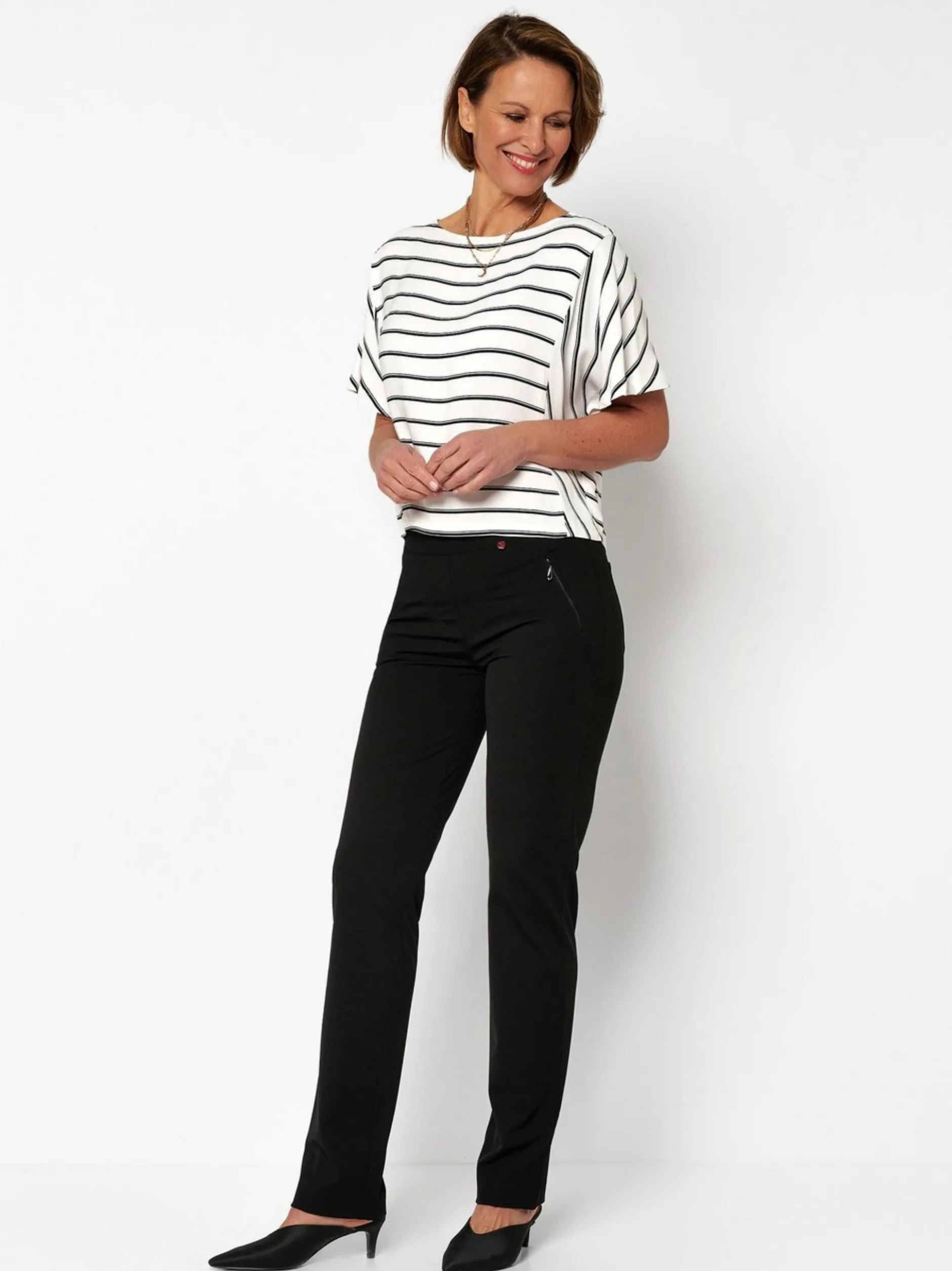 Relaxed Damen Hose - Alice Slim in schwarz - Länge: lang