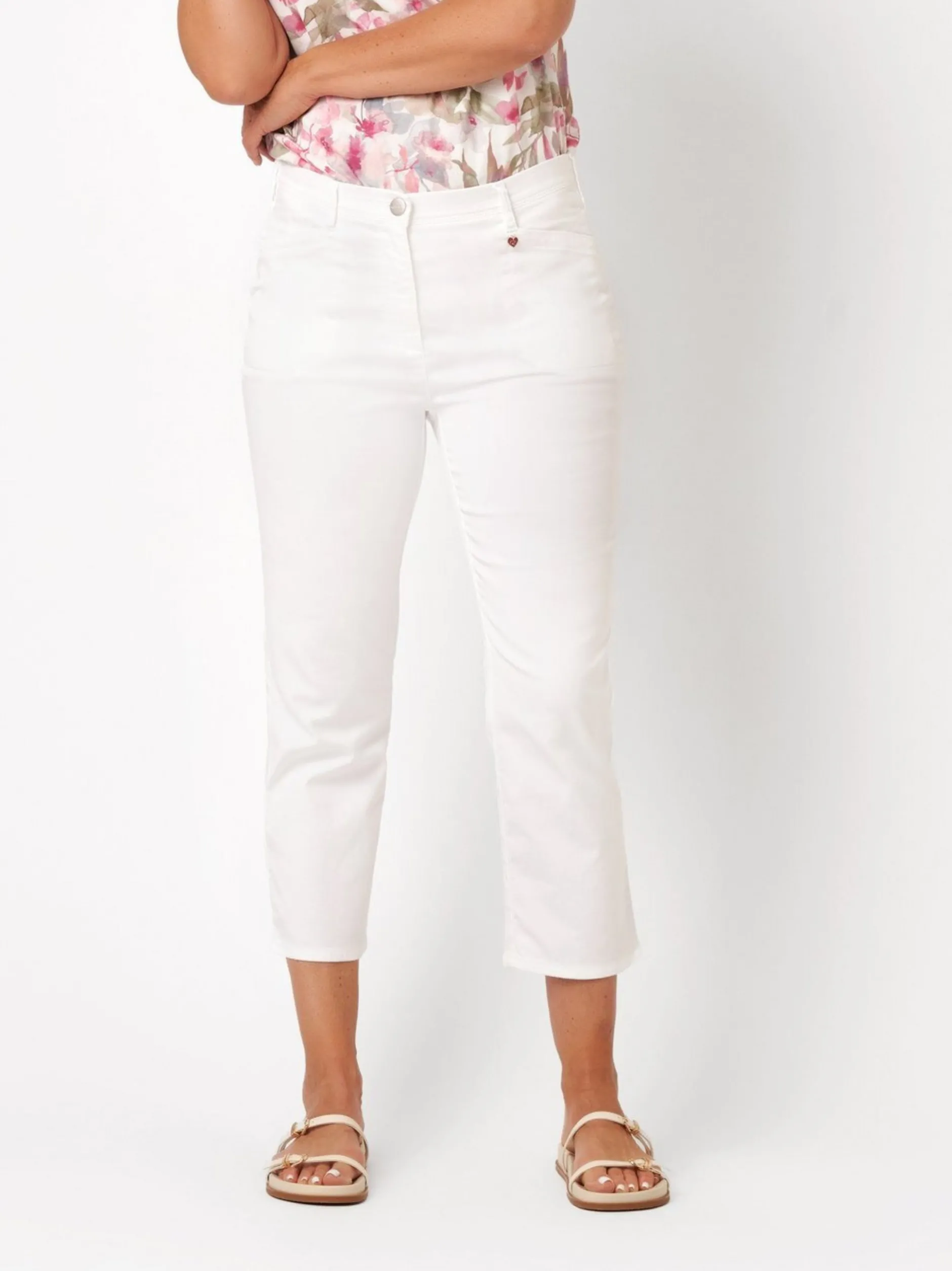 Relaxed Damen Hose - Meine beste Freundin 3/4 in weiß