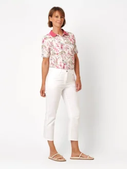 Relaxed Damen Hose - Meine beste Freundin 3/4 in weiß
