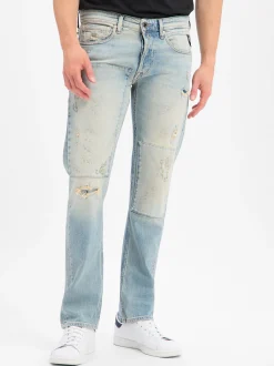 Replay Herren Destroyed Jeans - Grover in bleached