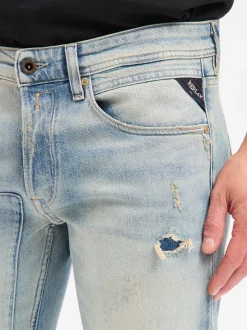Replay Herren Destroyed Jeans - Grover in bleached