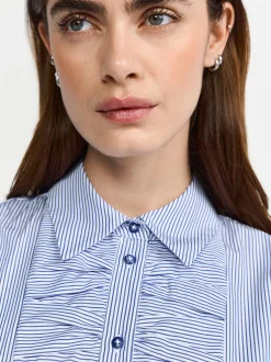 Rich & Royal Damen Hemdbluse in indigo weiß