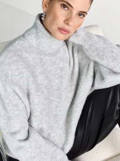 Rich & Royal Damen Strickpullover in hellgrau