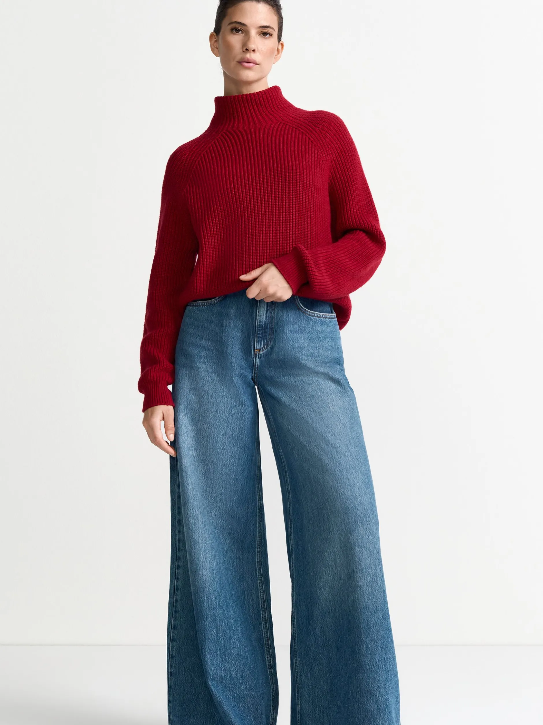 Rich & Royal Damen Strickpullover mit Cashmere-Anteil in rot