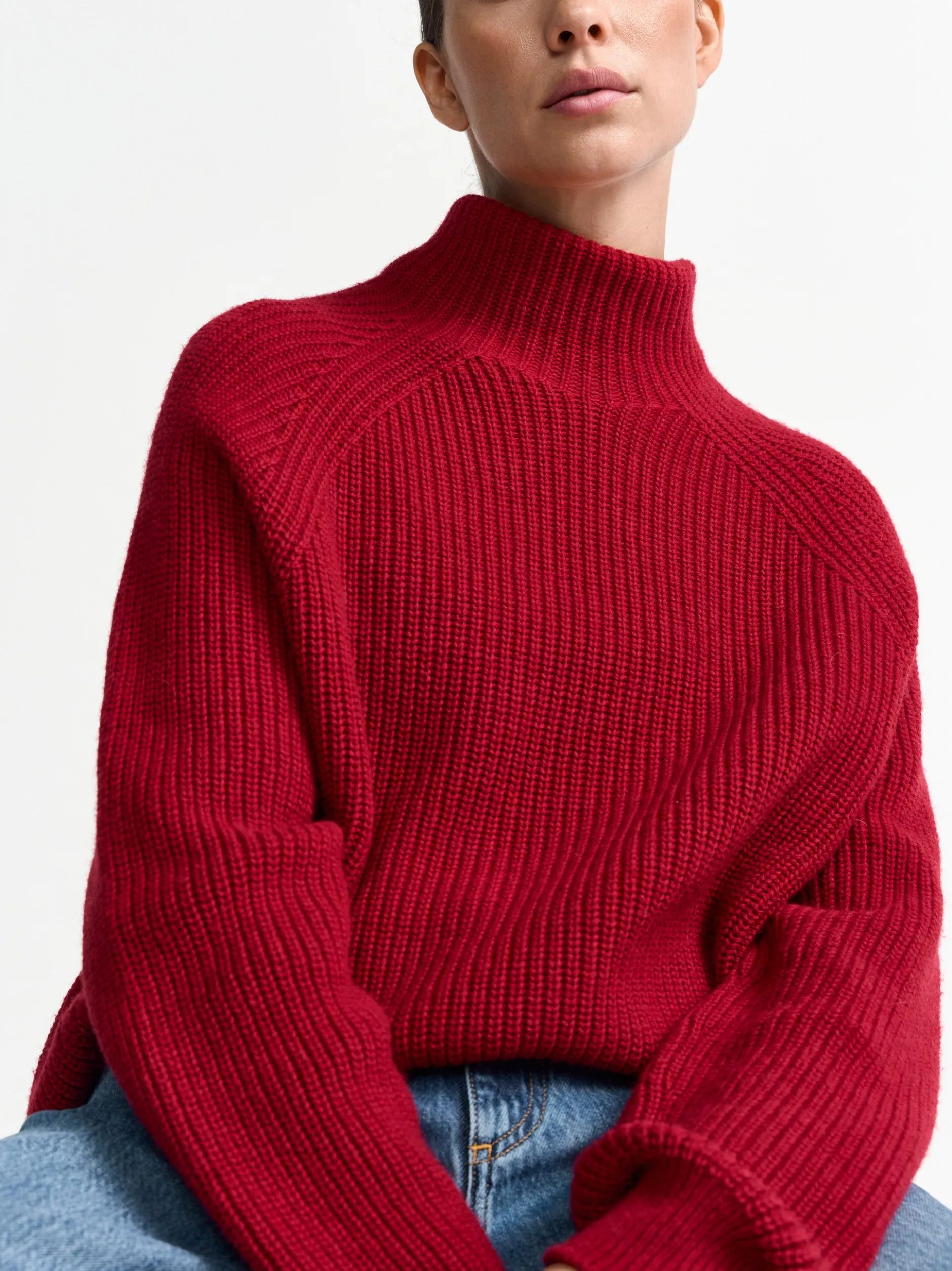 Rich & Royal Damen Strickpullover mit Cashmere-Anteil in rot