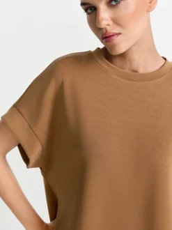 Rich & Royal Damen T-Shirt in braun - Ärmel: extra kurz