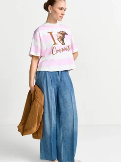 Rich & Royal Damen T-Shirt in rosa ecru - Ärmel: kurzarm