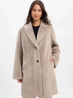 Rofa Damen Kunstfelljacke in taupe