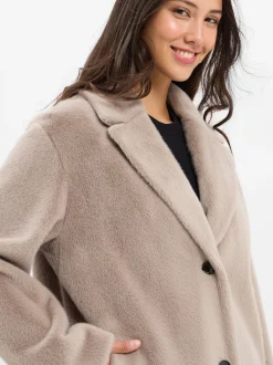 Rofa Damen Kunstfelljacke in taupe
