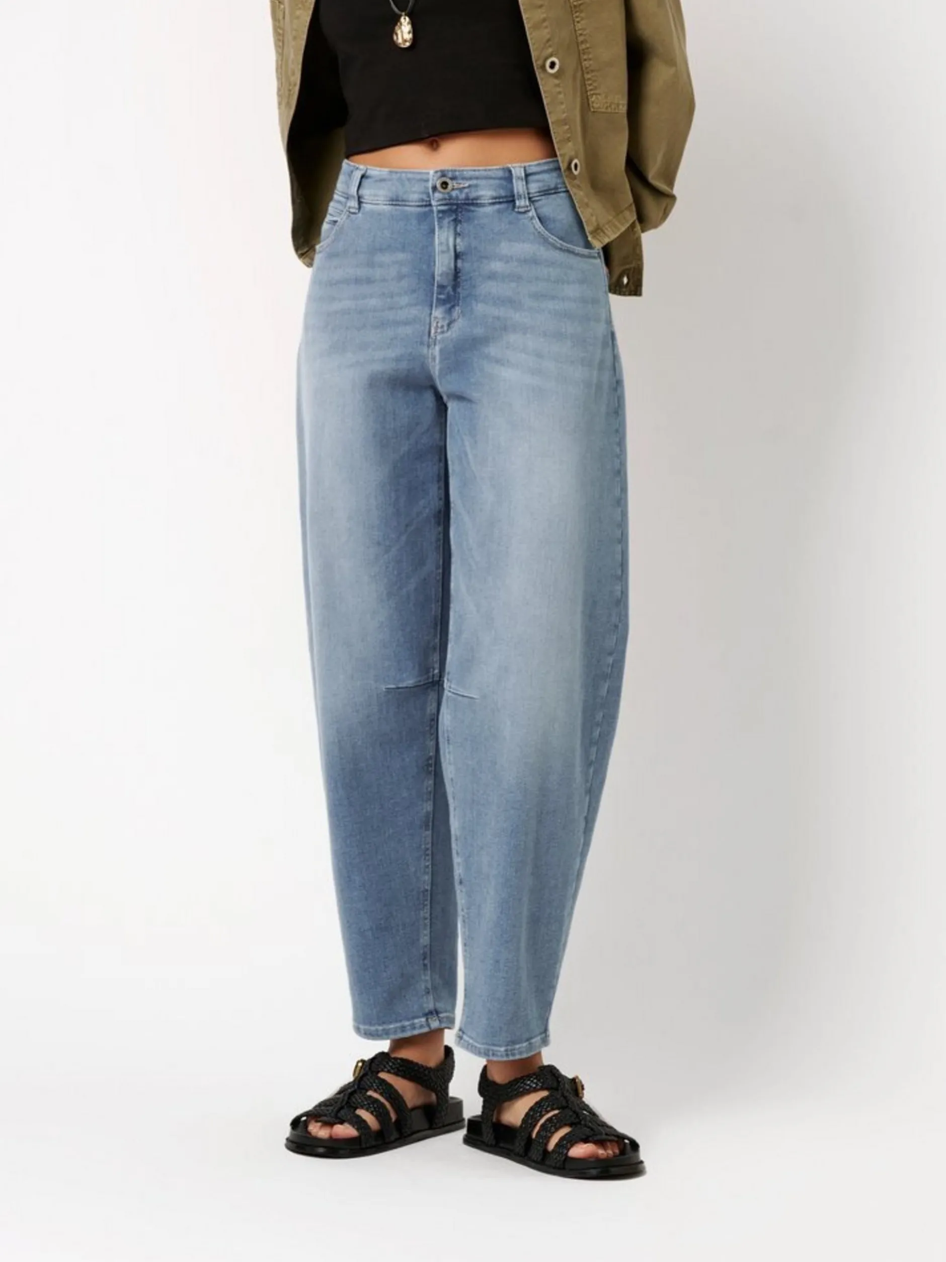 Rosner Damen Jeans - Mara Barrel in medium stone denim
