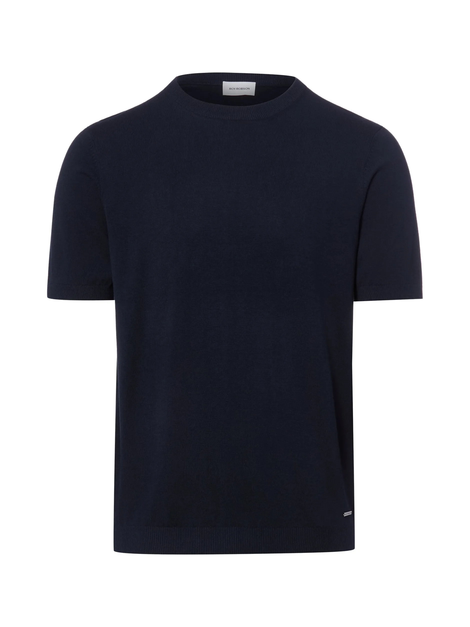 Roy Robson Herren Kurzarm-Feinstrickpullover in marine