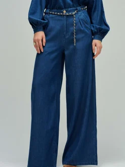 Salsa Jeans Damen Stoffhose - Chain Belt in denim