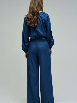 Salsa Jeans Damen Stoffhose - Chain Belt in denim