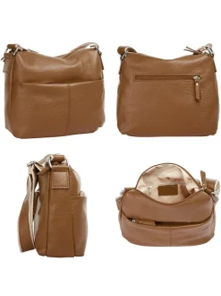 Samantha Look Damen Umhängetasche in cognac