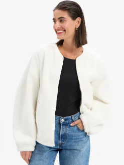 Samsøe Samsøe Damen Teddyfell-Jacke in ecru