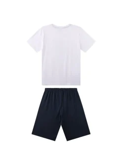 Sanetta Jungen Pyjama in weiß mehrfarbig