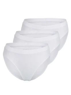 Schiesser Damen Rio Slip - 3er Pack Pure Rib in weiß