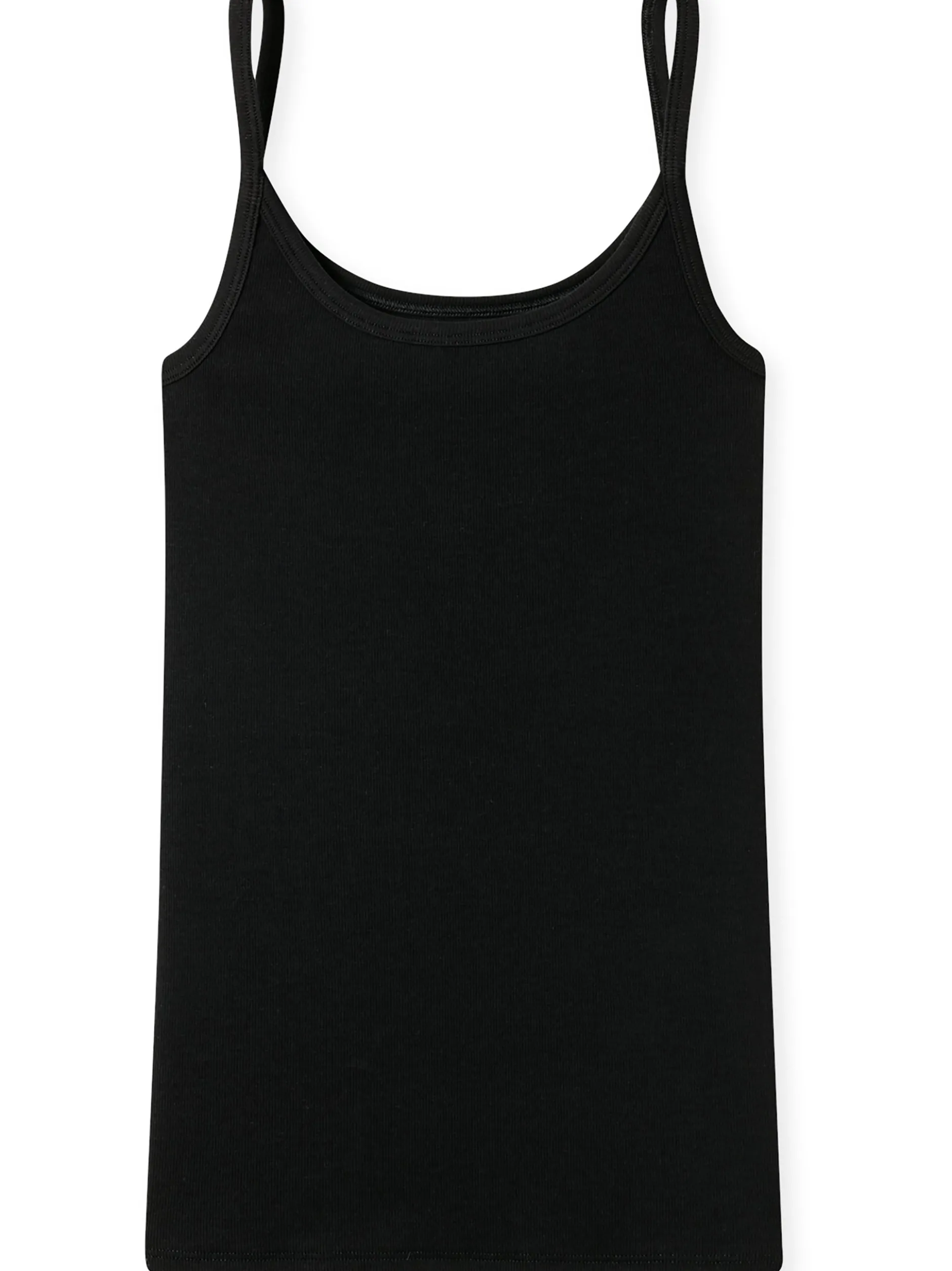 Schiesser Damen Spaghettitop - Pure Rib in schwarz