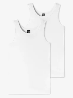 Schiesser Jungen Tank-Tops - 2er-Pack Basic Kids in weiß