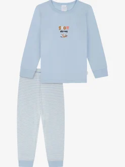 Schiesser Mädchen Pyjama - Horse World in hellblau