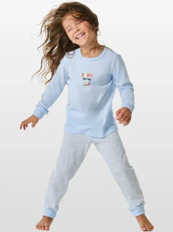 Schiesser Mädchen Pyjama - Horse World in hellblau