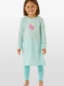 Schiesser Mädchen Pyjama - Pony World in türkis