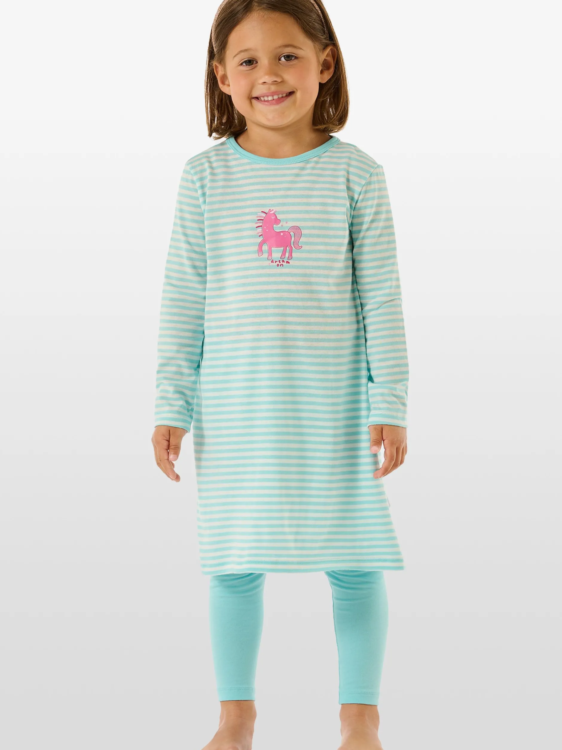 Schiesser Mädchen Pyjama - Pony World in türkis