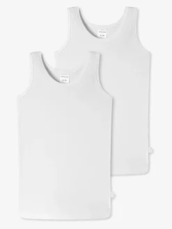 Schiesser Mädchen Unterhemden - 2er-Pack Basic Kids in weiß