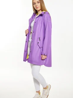 Schmuddelwedda Damen Regenmantel in aubergine
