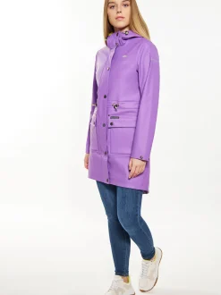 Schmuddelwedda Damen Regenmantel in aubergine