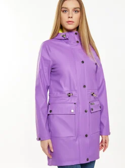 Schmuddelwedda Damen Regenmantel in aubergine