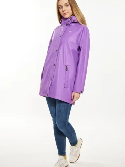 Schmuddelwedda Damen Regenmantel in aubergine