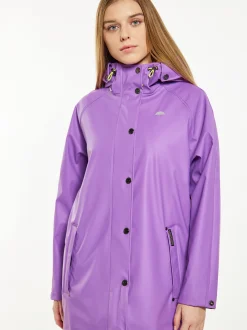 Schmuddelwedda Damen Regenmantel in aubergine