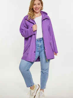 Schmuddelwedda Damen Regenmantel in großen Größen in aubergine