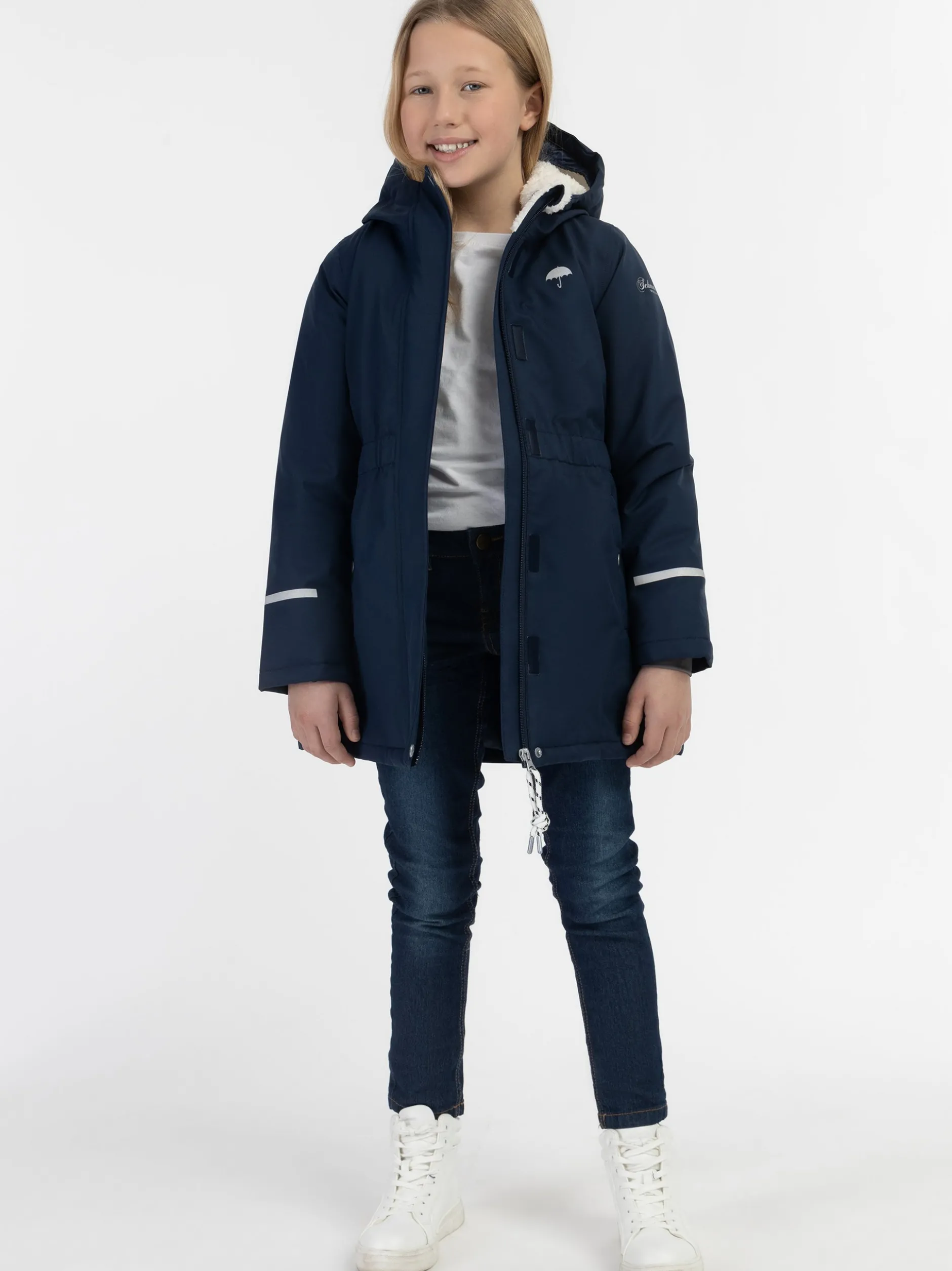 Schmuddelwedda Mädels Anorak + Tagesrucksack - SET in blau